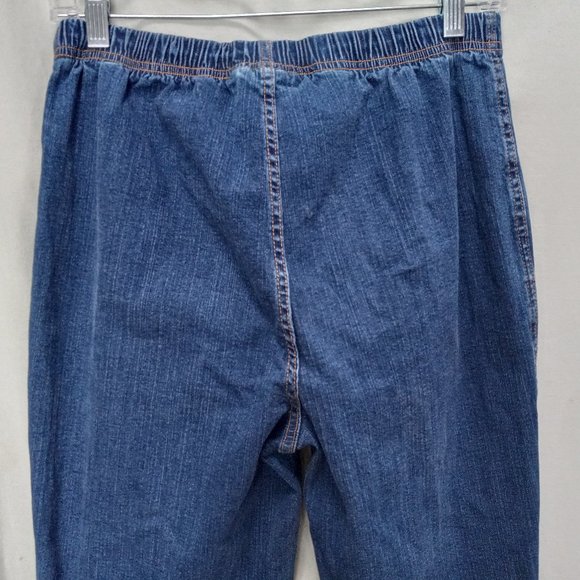 Faded Glory Stretch Denim Jeggings Dark Wash Elastic Waist Size Large - Picture 5 of 9